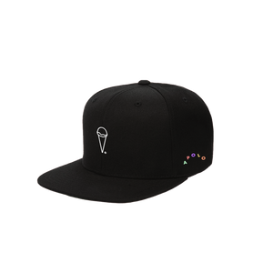 3D Ice Cream Logo Snapback - Black