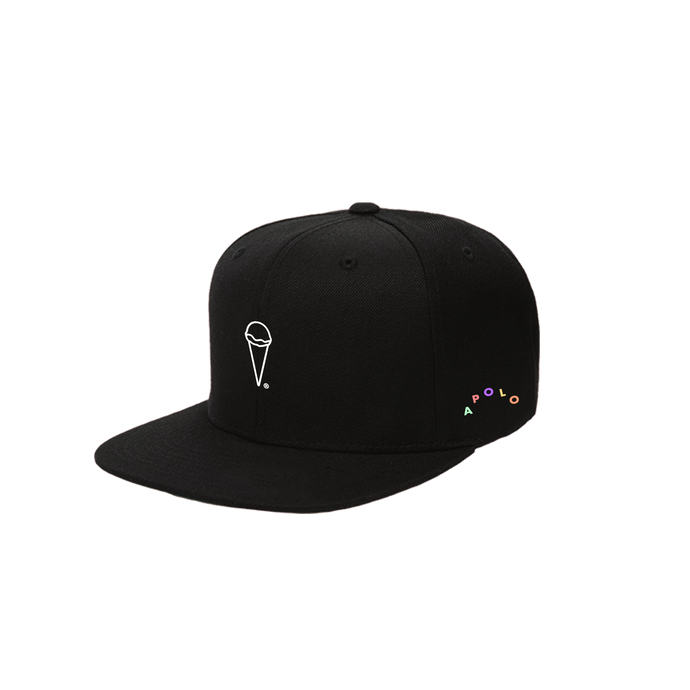 3D Ice Cream Logo Snapback - Black