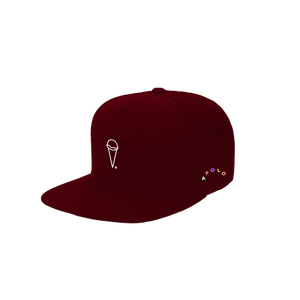 3D Ice Cream Logo Snapback - Wine