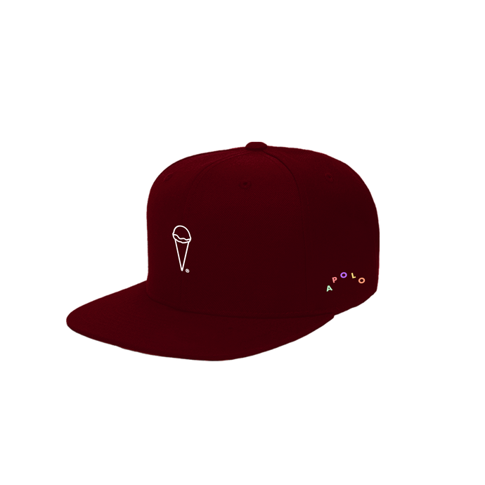 3D Ice Cream Logo Snapback - Wine